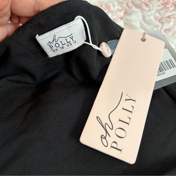 Oh Polly Black Long Sleeve Dress with Slit - Picture 7 of 7